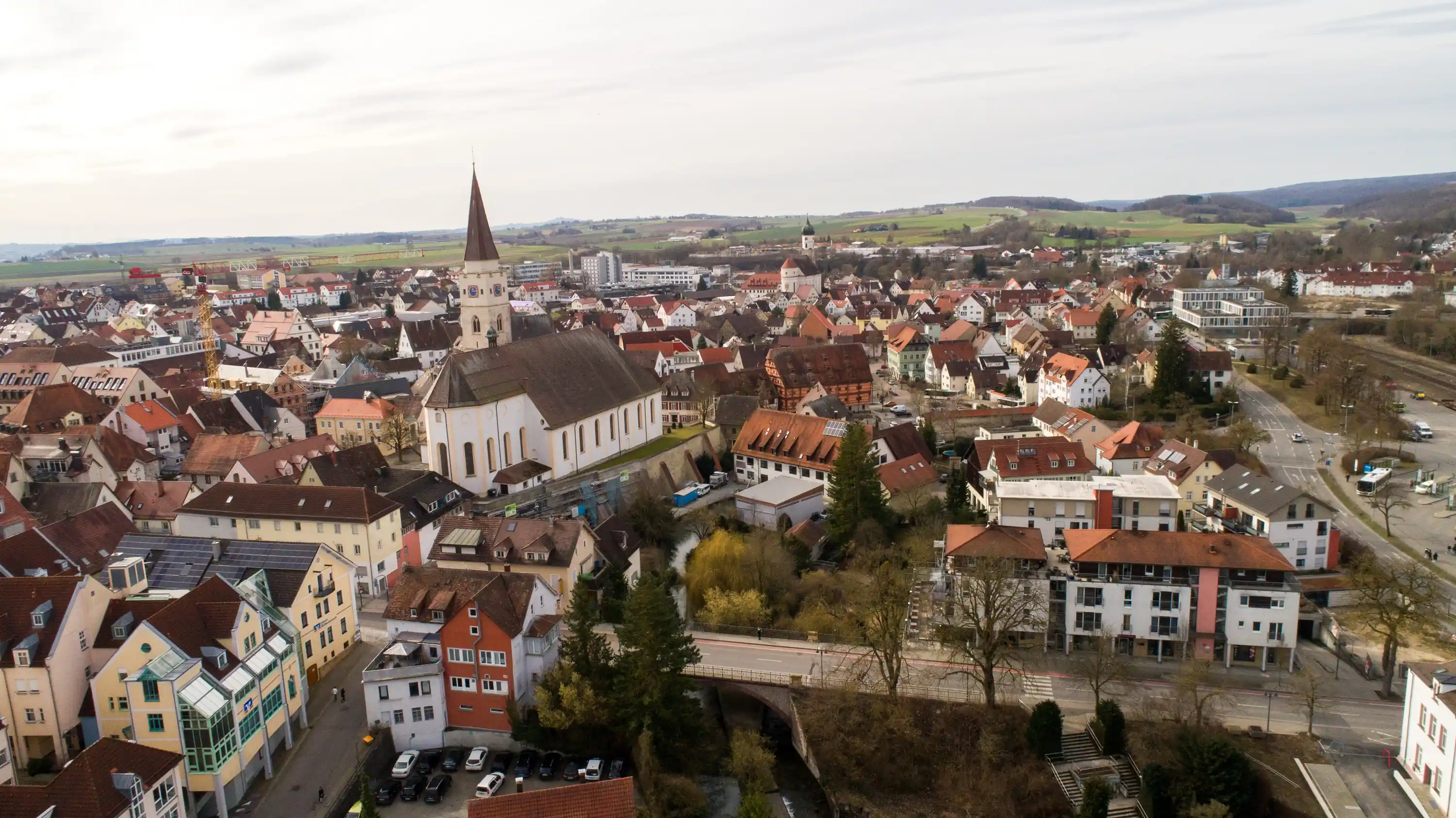 Ehingen luftaufnahme stadtansicht